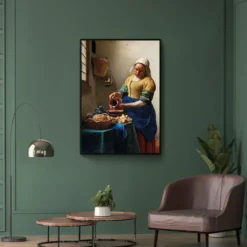 Walljar poster ingelijst - Johannes Vermeer - Het Melkmeisje II Poster ingelijst - 50 x 70 cm