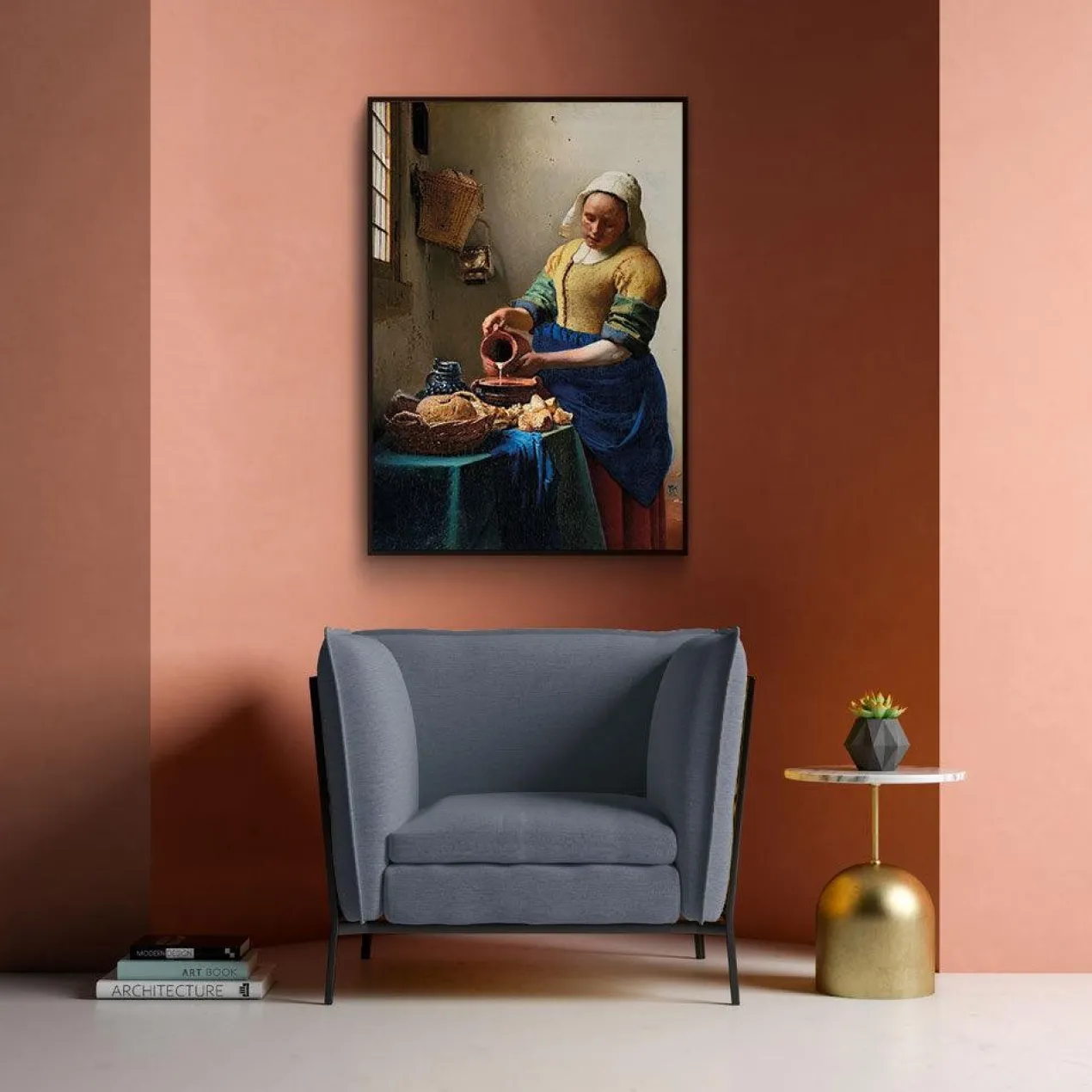 Walljar poster ingelijst - Johannes Vermeer - Het Melkmeisje II Poster ingelijst - 50 x 70 cm