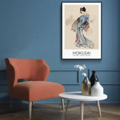 Walljar poster ingelijst - Katsushika Hokusai - Woman Poster ingelijst - 40 x 60 cm