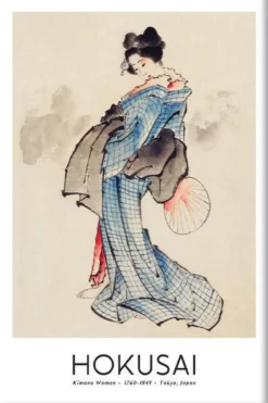Walljar poster ingelijst - Katsushika Hokusai - Woman Poster ingelijst - 50 x 70 cm