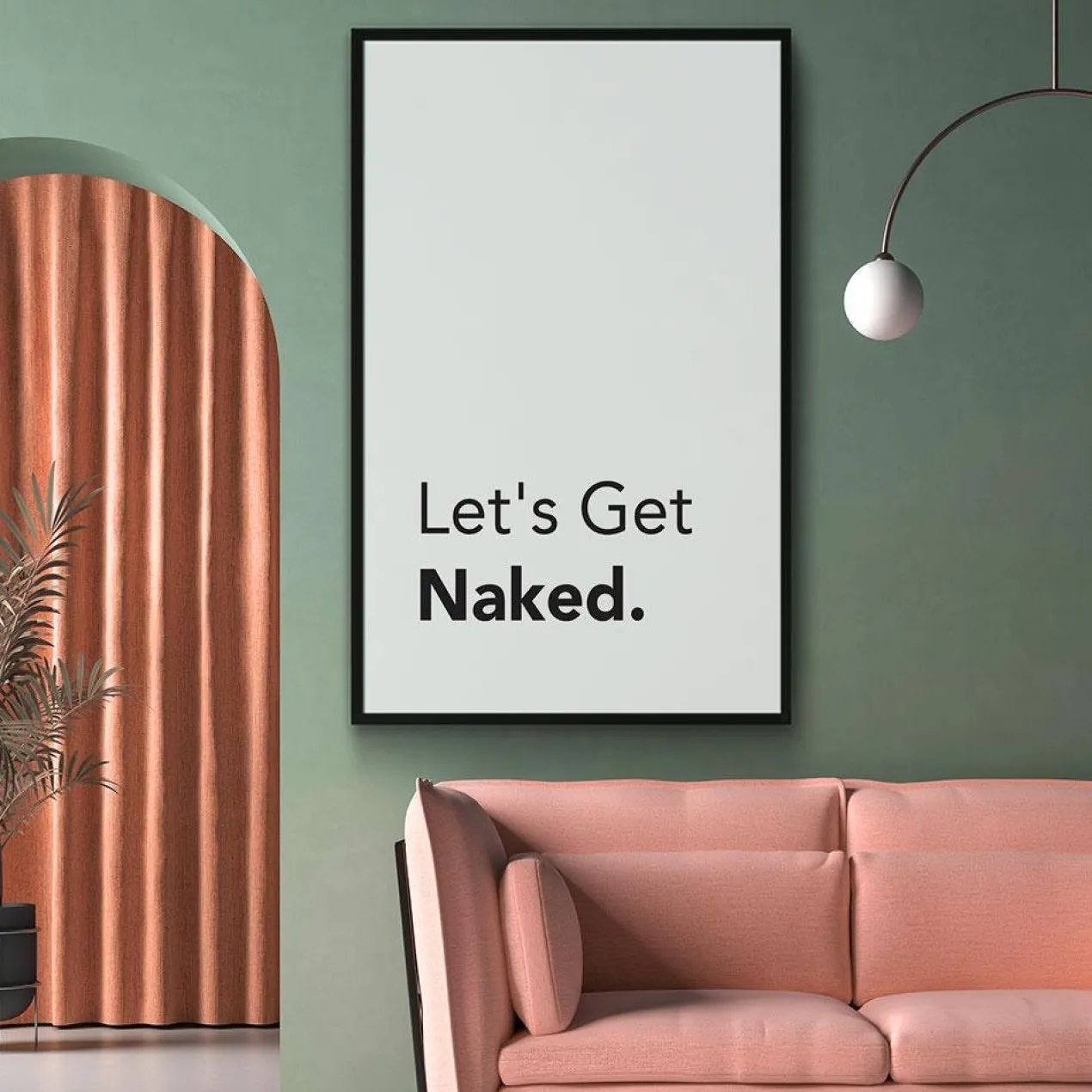 Walljar poster ingelijst - Let's Get Naked Poster ingelijst - 70 x 100 cm