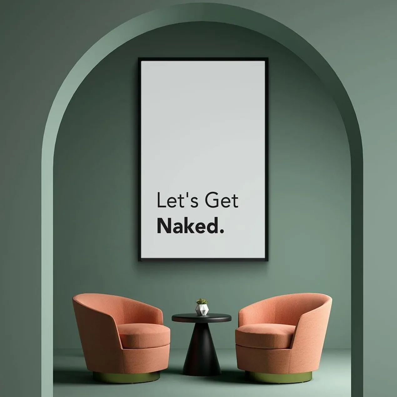 Walljar poster ingelijst - Let's Get Naked Poster ingelijst - 70 x 100 cm