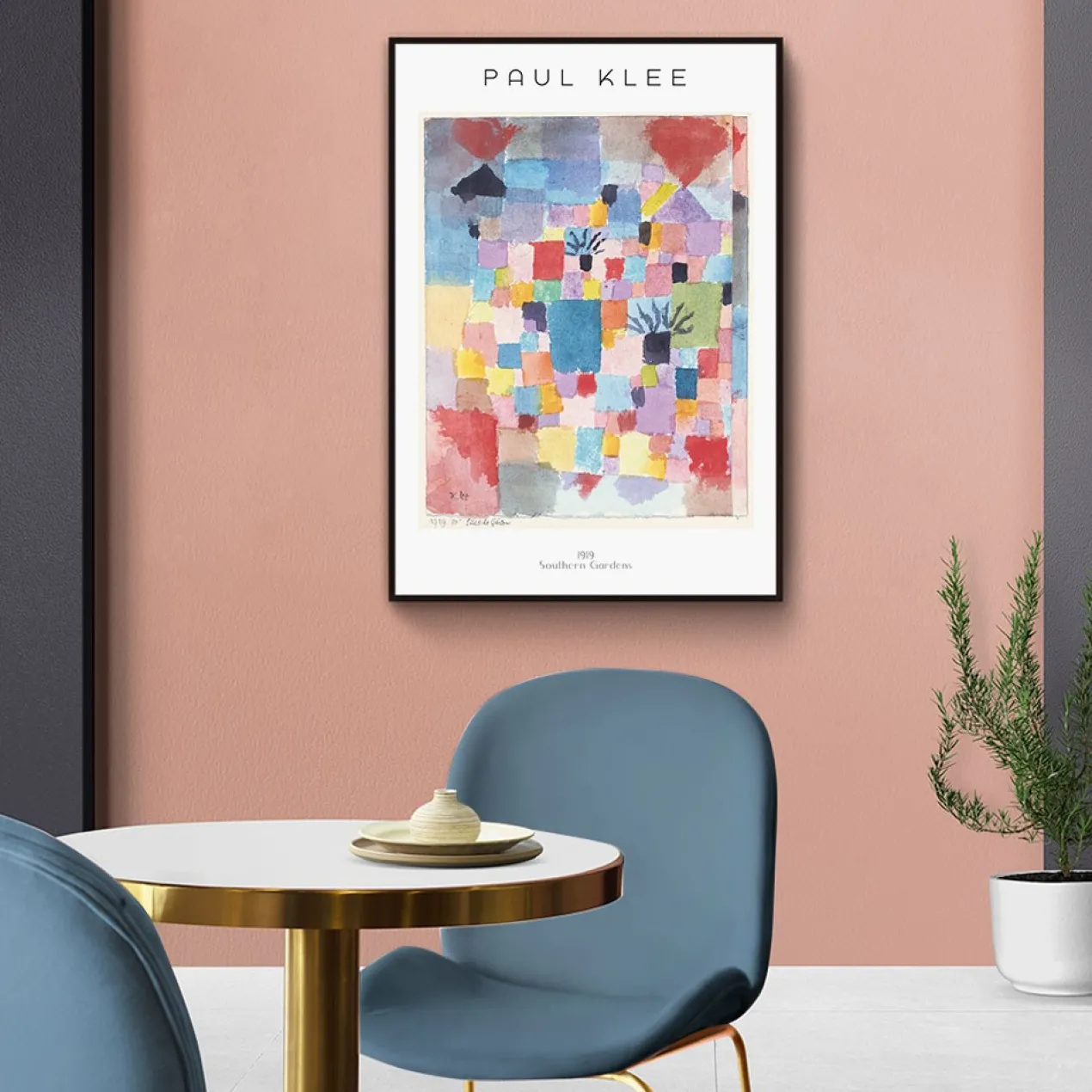 Walljar poster ingelijst - Paul Klee - Southern Gardens Poster ingelijst - 70 x 100 cm