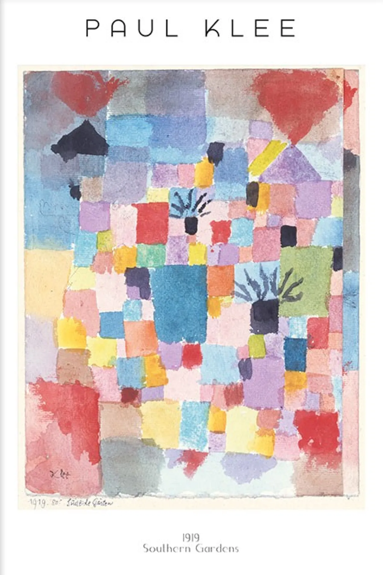 Walljar poster ingelijst - Paul Klee - Southern Gardens Poster ingelijst - 70 x 100 cm