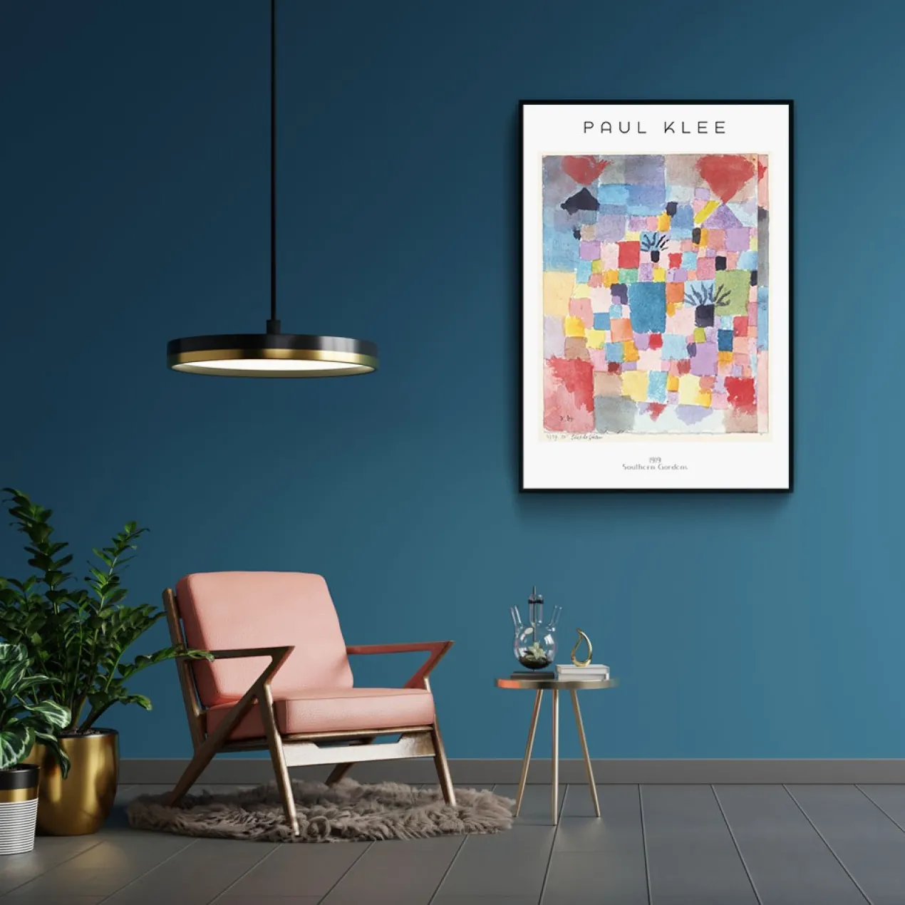 Walljar poster ingelijst - Paul Klee - Southern Gardens Poster ingelijst - 70 x 100 cm