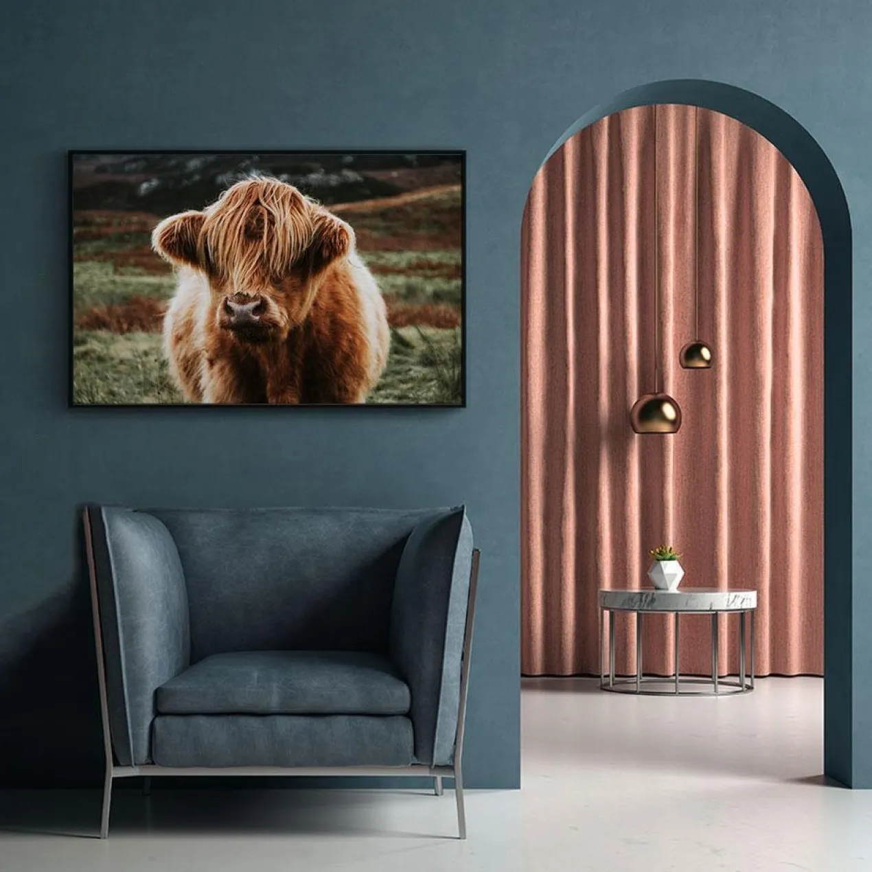 Walljar poster ingelijst - Schotse Hooglander Poster ingelijst - 50 x 70 cm