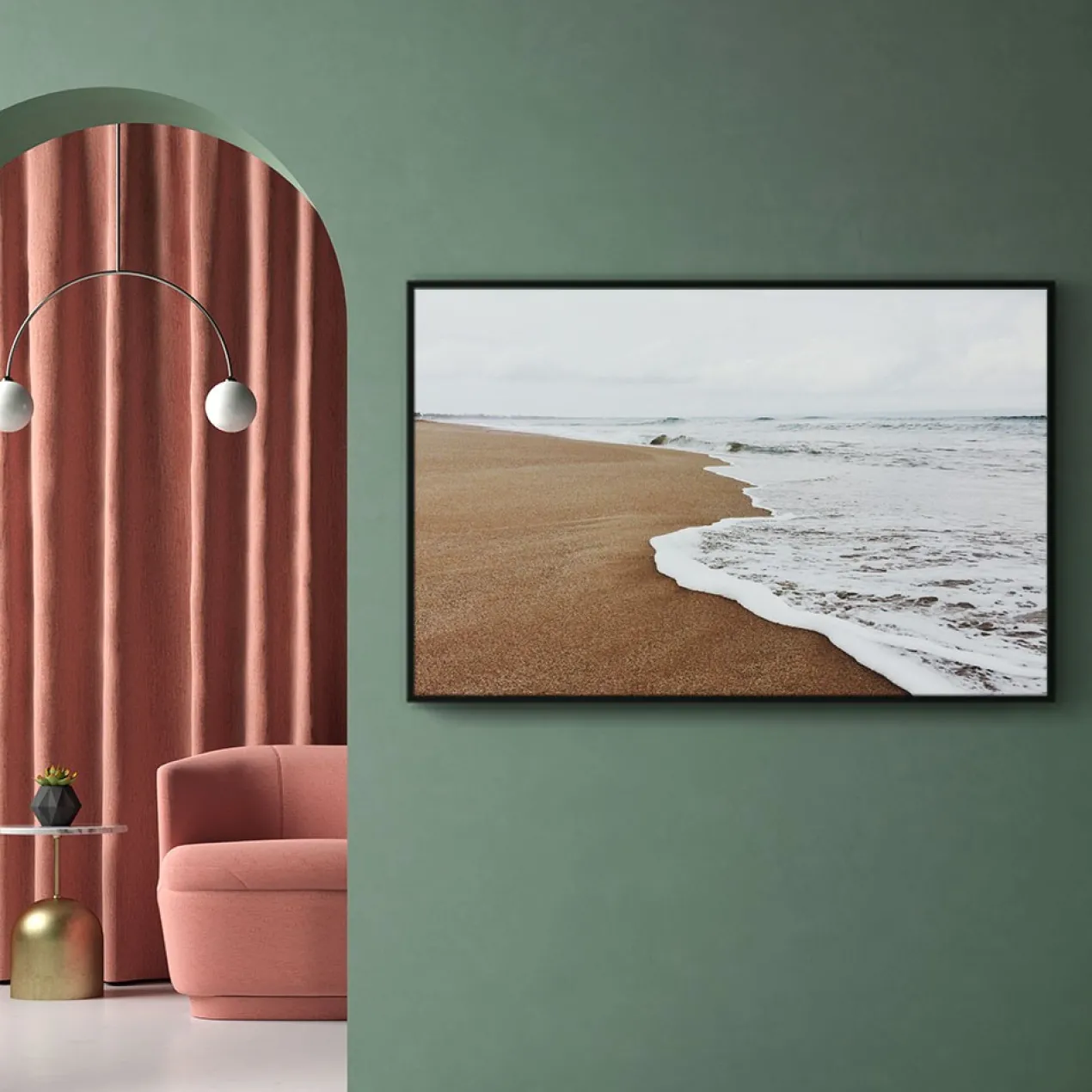 Walljar poster ingelijst - Stille Golven Poster ingelijst - 40 x 60 cm
