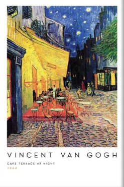 Walljar poster ingelijst - Vincent van Gogh - Caféterras Bij Nacht Poster ingelijst - 70 x 100 cm