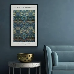 Walljar poster ingelijst - William Morris - Peacock and Dragon Poster ingelijst - 50 x 70 cm