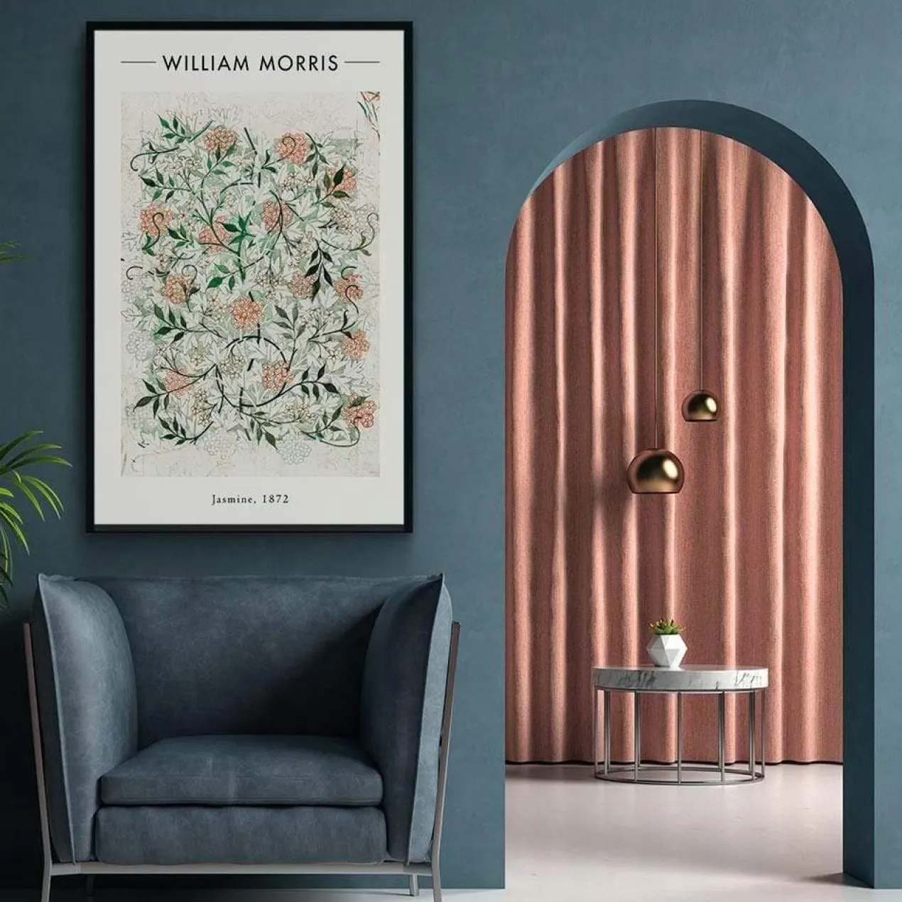 Walljar poster ingelijst - William Morris - Jasmine Poster ingelijst - 70 x 100 cm
