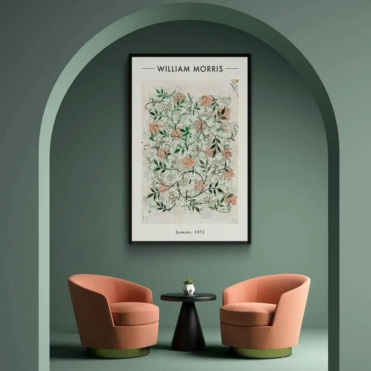 Walljar poster ingelijst - William Morris - Jasmine Poster ingelijst - 70 x 100 cm