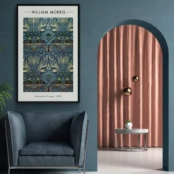 Walljar poster ingelijst - William Morris - Peacock and Dragon Poster ingelijst - 70 x 100 cm