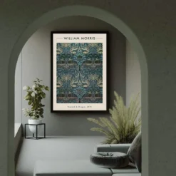 Walljar poster ingelijst - William Morris - Peacock and Dragon Poster ingelijst - 70 x 100 cm