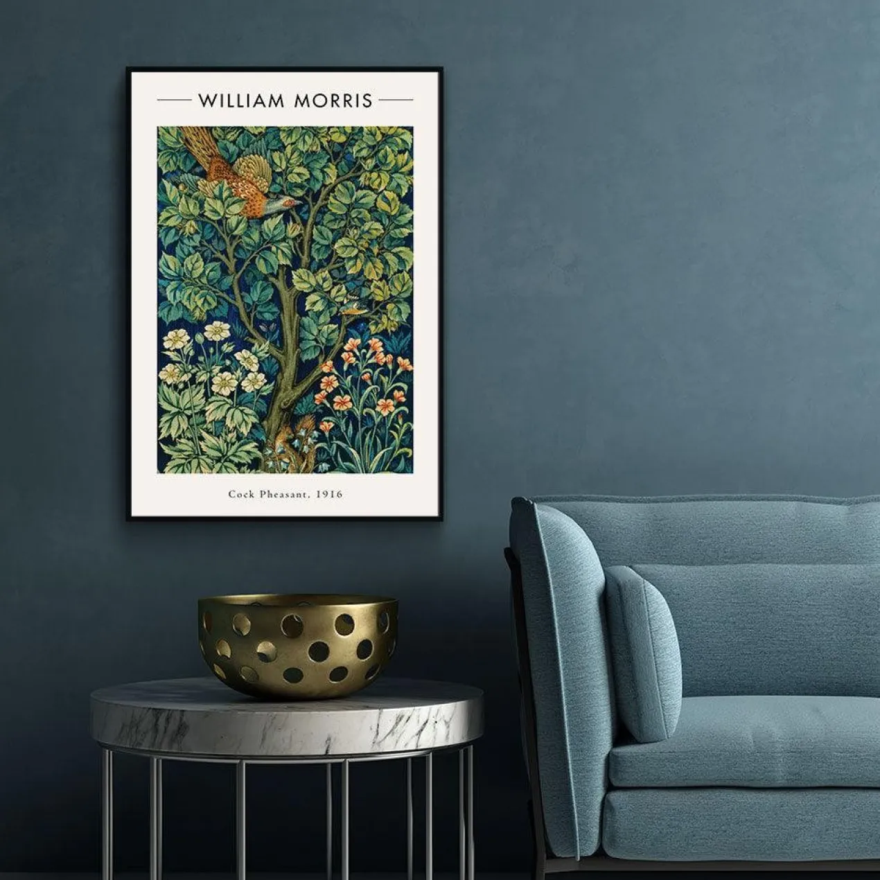 Walljar poster ingelijst - William Morris - Cock Pheasant Poster ingelijst - 50 x 70 cm