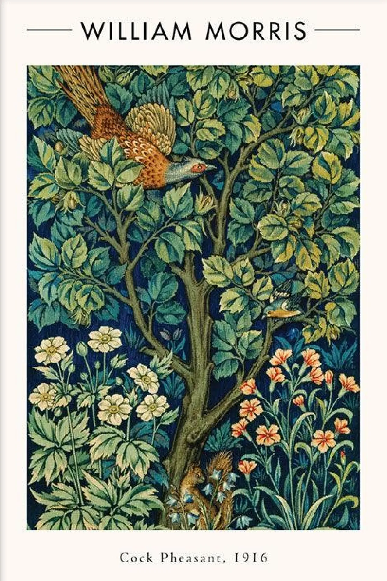 Walljar poster ingelijst - William Morris - Cock Pheasant Poster ingelijst - 50 x 70 cm