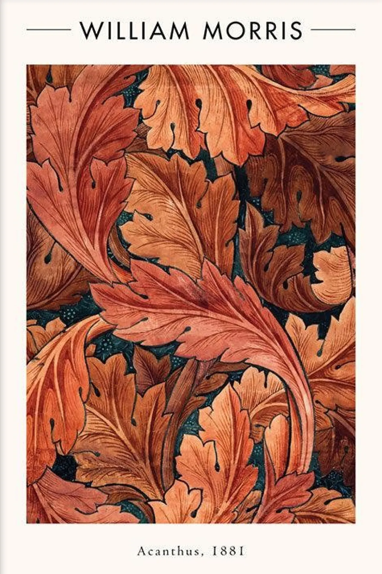 Walljar poster ingelijst - William Morris - Acanthus Poster ingelijst - 50 x 70 cm