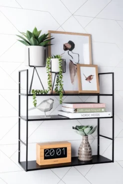 Wall rack Level metal matt warm grey