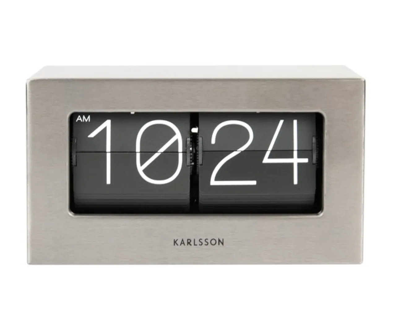 Wall / Table clock Boxed Flip brushed steel