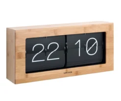 Wall / Table clock Boxed Flip XL bamboo