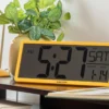 Wall/Table clock Retro LCD bright orange