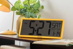 Wall/Table clock Retro LCD bright orange