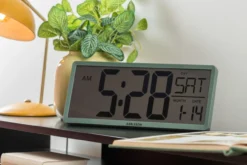 Wall/Table clock Retro LCD bright orange