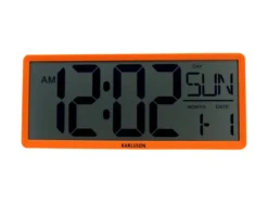 Wall/Table clock Retro LCD bright orange
