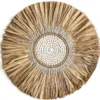 Wanddecoratie zeegras met schelpen Matahari Ø60cm