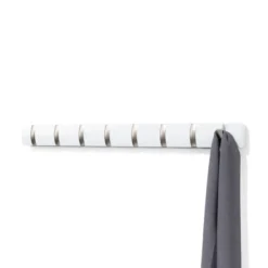 Wandkapstok Flip 8 haken wit nikkel