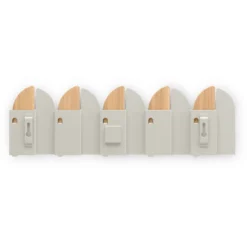 Wandkapstok Saloon 5 Haken Naturel Hout Zand