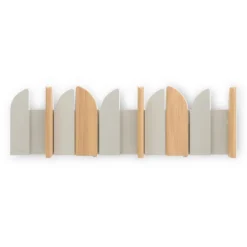 Wandkapstok Saloon 5 Haken Naturel Hout Zand