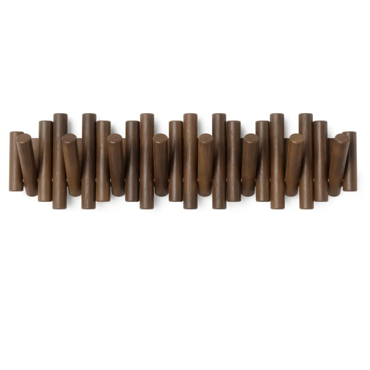 Wandkapstok Umbra Picket 8 haken Walnoot hout