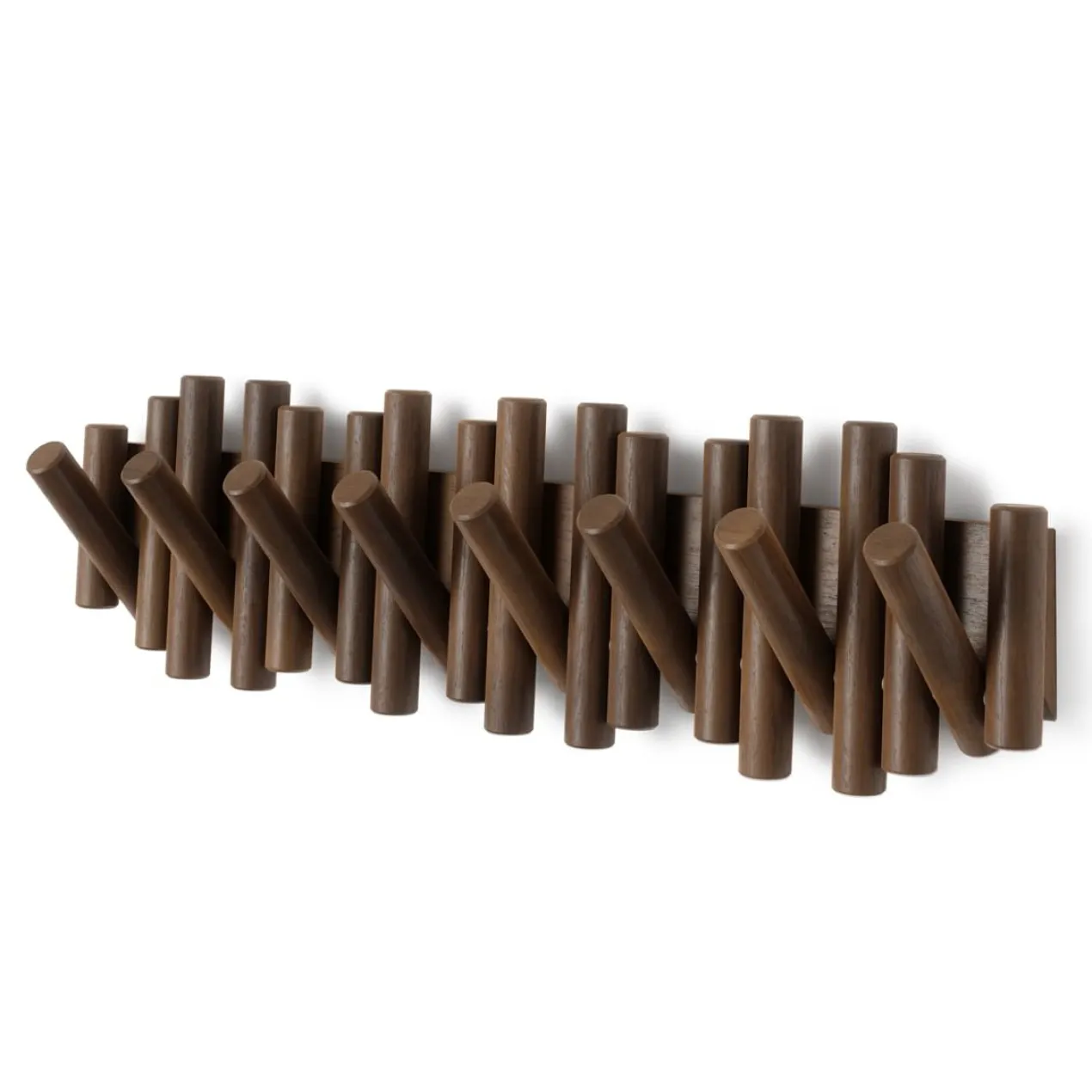 Wandkapstok Umbra Picket 8 haken Walnoot hout
