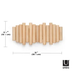 Wandkapstok Umbra Picket 5 haken naturel hout
