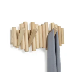 Wandkapstok Umbra Picket 5 haken naturel hout