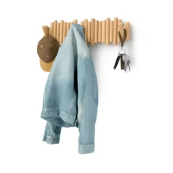 WandkapstokUmbra Picket 8 haken naturel hout