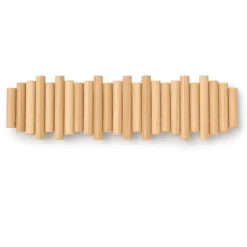 WandkapstokUmbra Picket 8 haken naturel hout