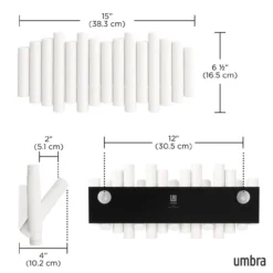 Wandkapstok Umbra Picket 5 haken wit