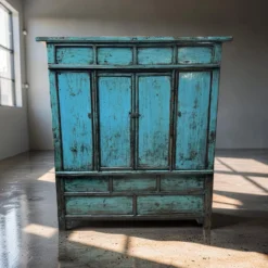 Wandkast blauw uniek lak