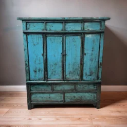 Wandkast blauw uniek lak