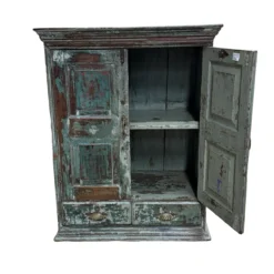 Wandkast 2 deur 2 la blauw finish uniek