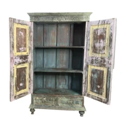 Wandkast 2 deur 2 la blauw uniek