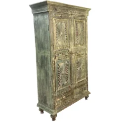 Wandkast 2 deur 2 la blauw uniek