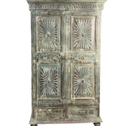 Wandkast 2 deur 2 la blauw uniek