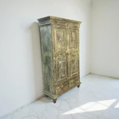 Wandkast 2 deur 2 la blauw uniek