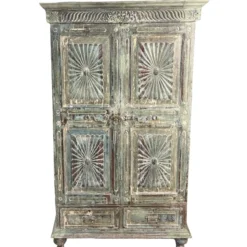Wandkast 2 deur 2 la blauw uniek