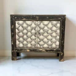 Wandkast 2deur zwart/wit schub uniek