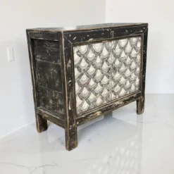 Wandkast 2deur zwart/wit schub uniek