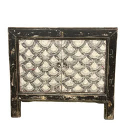 Wandkast 2deur zwart/wit schub uniek