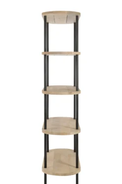 Wandkast Eli 5 planken mangohout/staal naturel